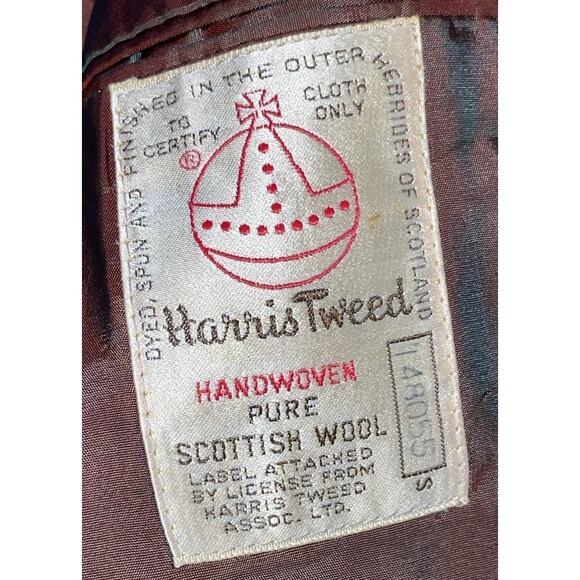 Vintage Harris Tweed Scottish Wool Mens Gray Blue Sports Jacket Anderson Little - Picture 7 of 12